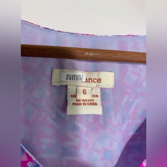 Sundance pink and blue, silk, asymmetric, sleeveless, mini dress. 6 - Picture 9 of 9